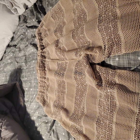 Rye wide leg sparkly pants with sheer outer lining and brown inner lining - Picture 7 of 14